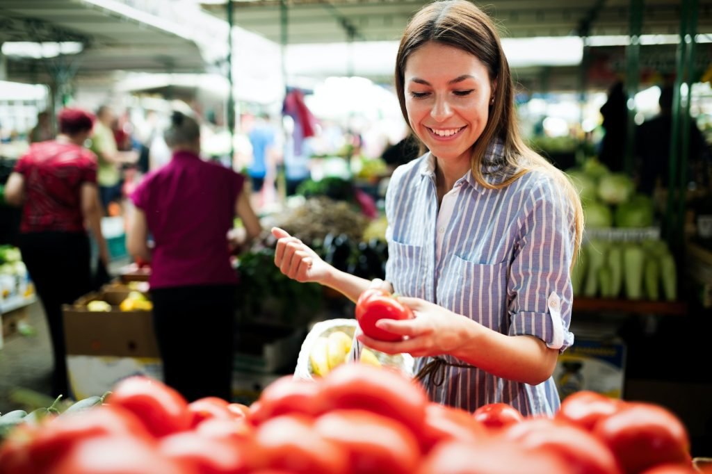 Young woman on the market